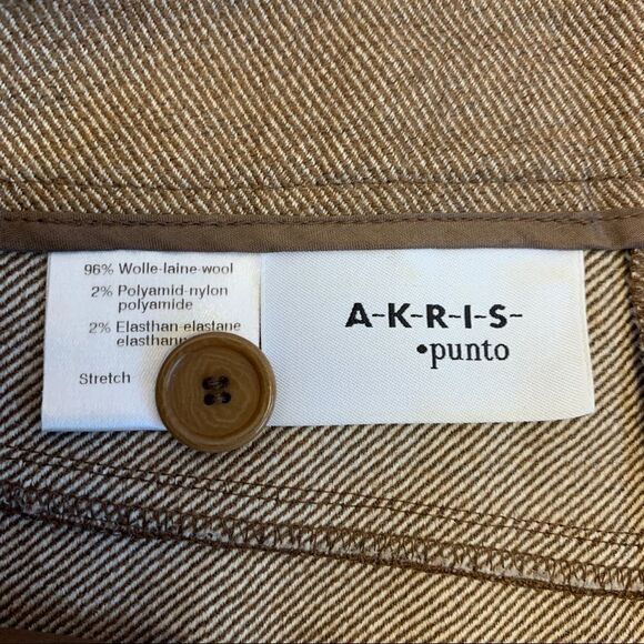 Akris PUNTO NWOT Brown wool stretch trouser pants size 8 - Picture 7 of 13